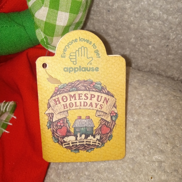 Applause Plush Homespun Holidays  Farmer Santa 1994 NWT 15" - Picture 2 of 5